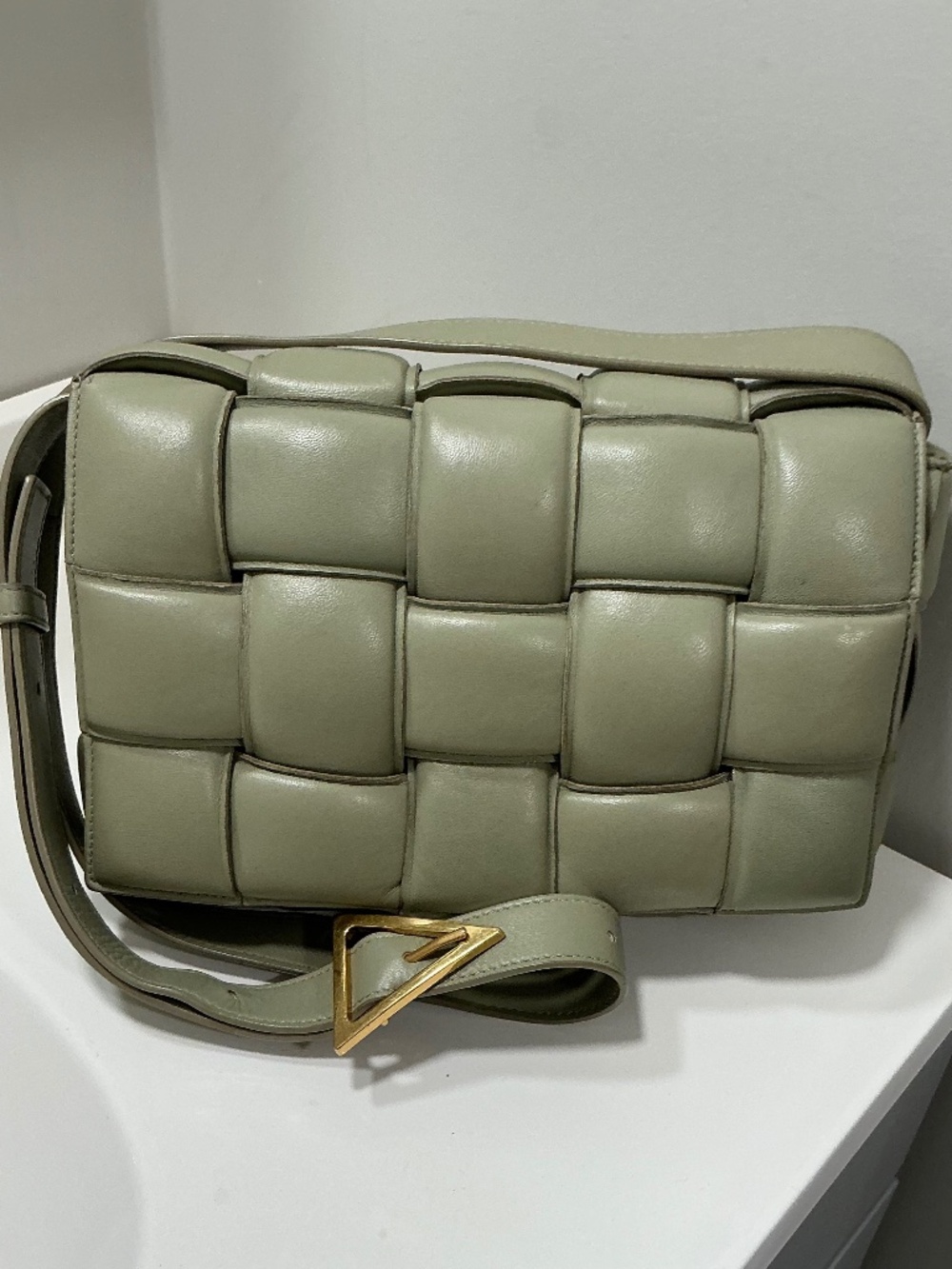 Bottega Venetta Padded Cassette Bag Sage green